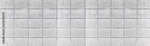Panorama of Cement block fence pattern and seamless background