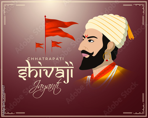 Vector illustration of chhatrapati shivaji maharaj jayanti, Indian warrior Emperor Shivaji. photo