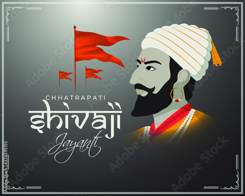 Vector illustration of chhatrapati shivaji maharaj jayanti, Indian warrior Emperor Shivaji.