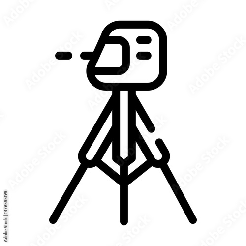 laser level measuring equipment line icon vector illustration