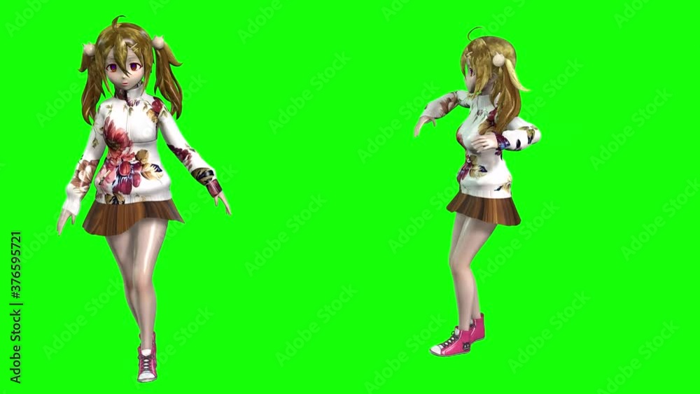 3d animation with two young toon girls performing different animations sitting, standing walking dancing and performing. 3d animation with two young toon girls performing different animations sitting, standing walking dancing and performing.
