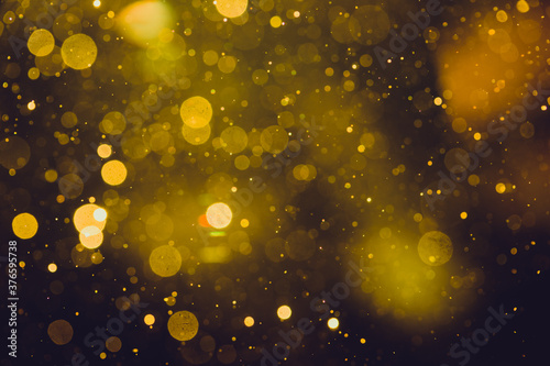 Fantasy Abstract blur golden bokeh of lights colorful sparkle