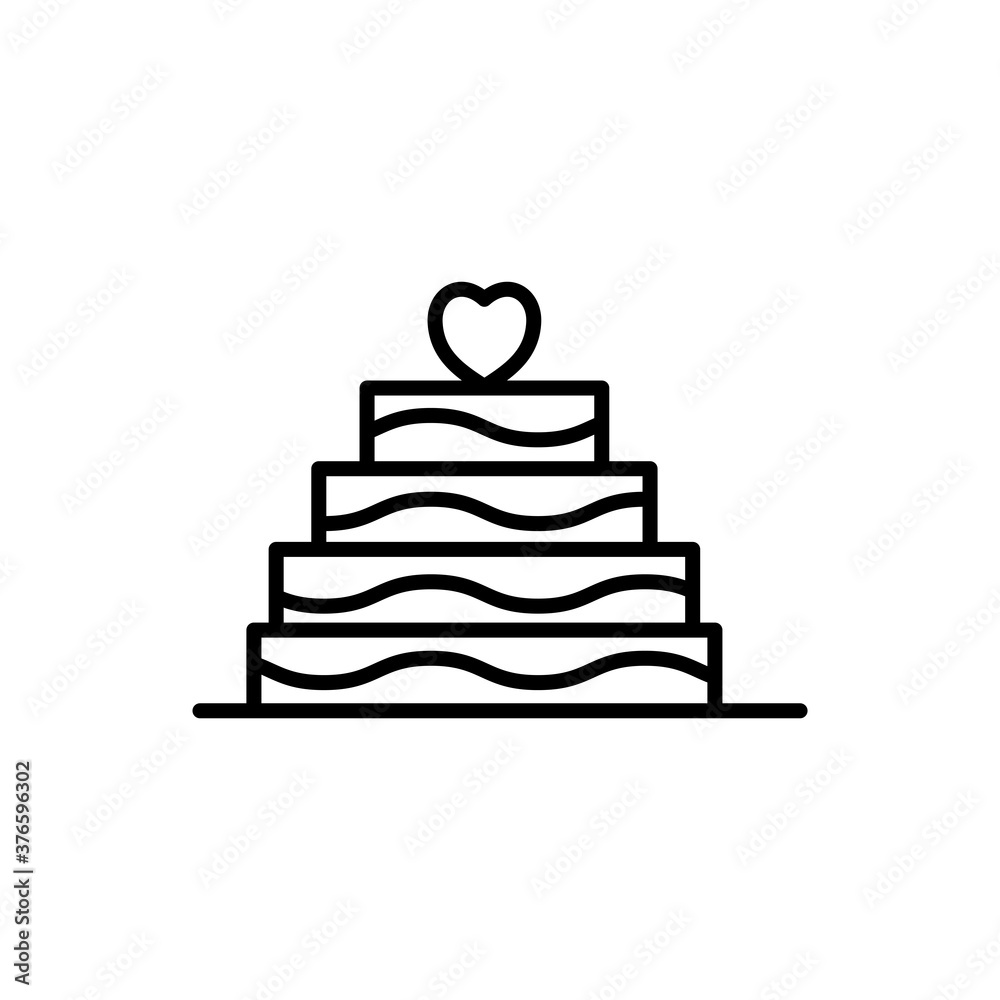 Cake wedding icon outline style for your design Cake wedding icon outline style for your design