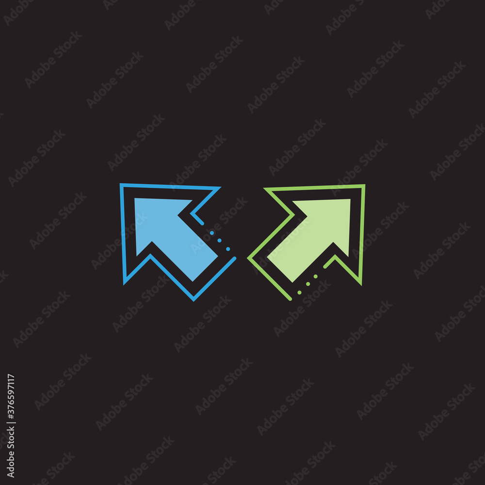 Arrow neon glow vector illustration design template Arrow neon glow vector illustration design template