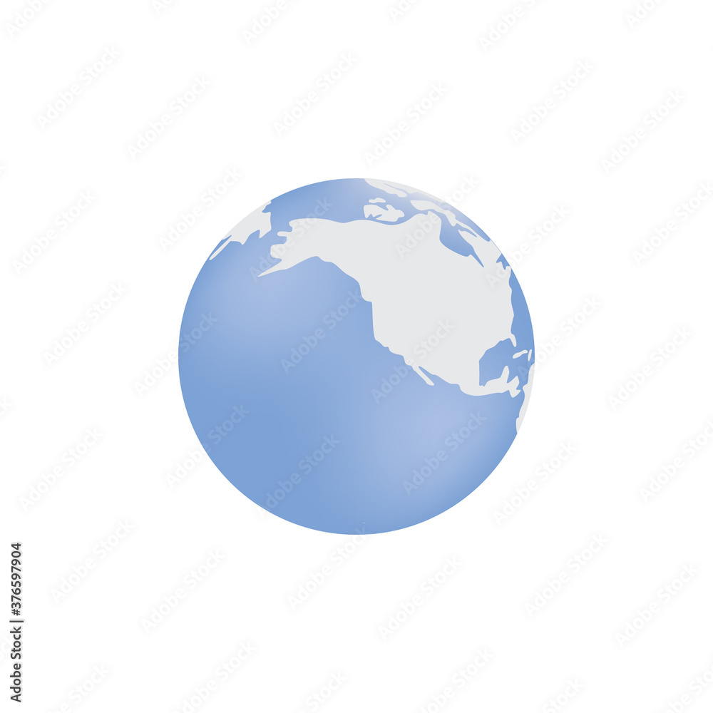 Naklejka premium Sign of Earth planet blue sphere or ball flat vector illustration isolated.
