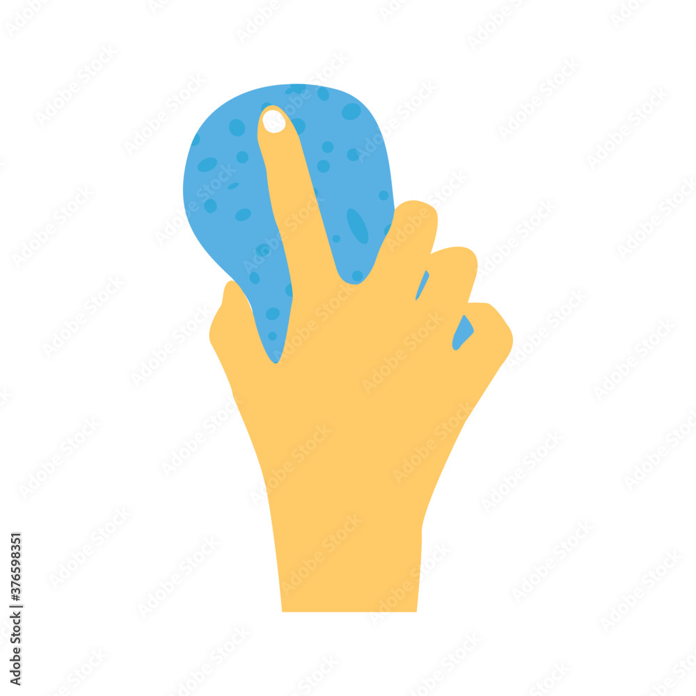 Obraz premium Hand Holding Sponge 