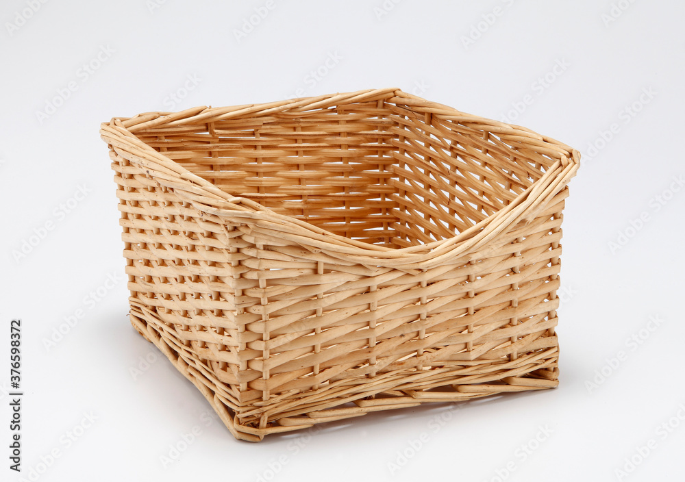 empty basket on white background empty basket on white background