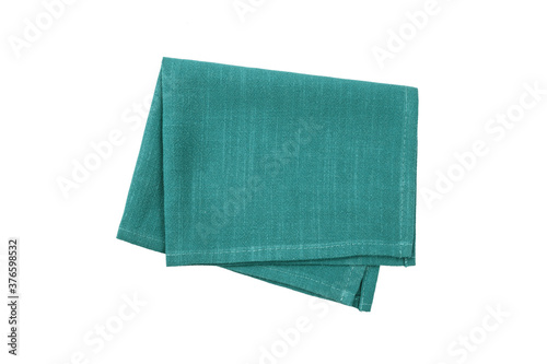 Green napkins isolated on white