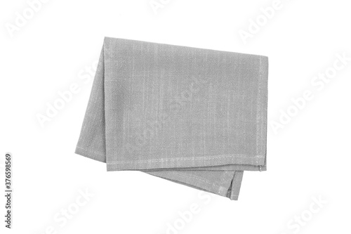 Fototapete Gray napkin isolated on white background.