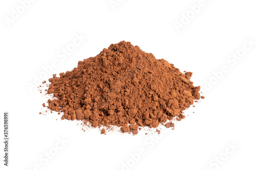 Cocoa powder isolated on white background