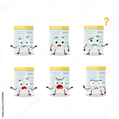 Cartoon character of filling form with what expression