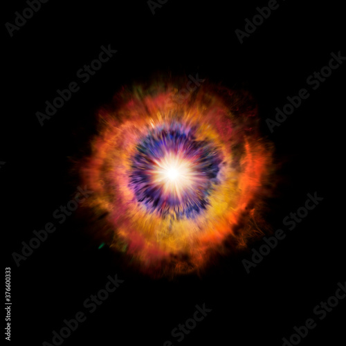 big cosmic explosion on black background