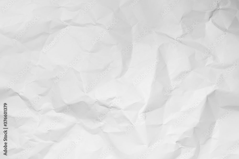 White crumpled paper texture background.	
