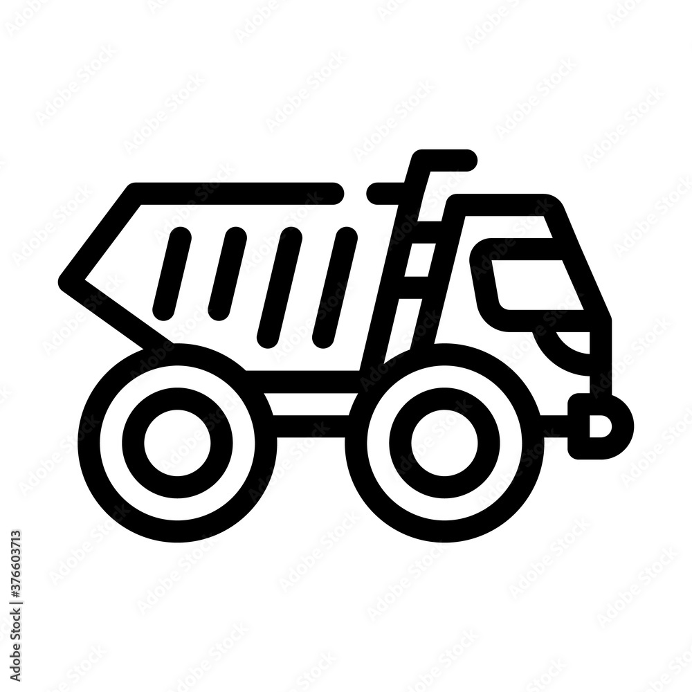 articulated dumper line icon vector isolated illustration articulated dumper line icon vector isolated illustration
