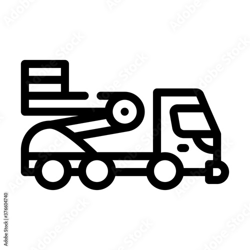 cherry picker line icon vector isolated illustration