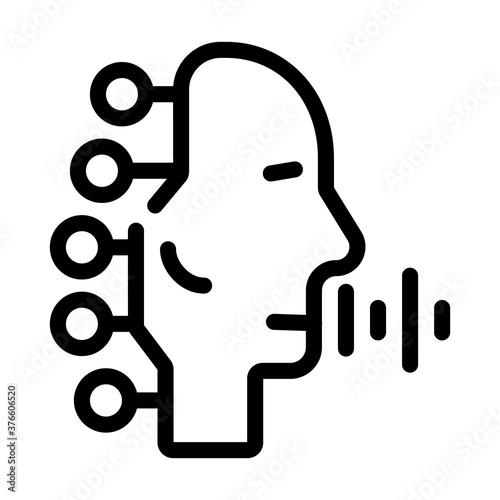 robotic voice line icon vector isolated illustration