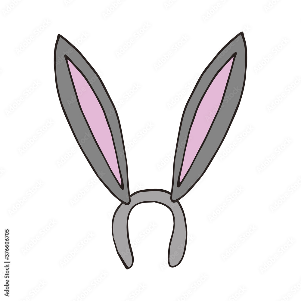 rim with hare ears hand drawn doodle. single element for design icon, sticker, card, poster. carnival, holiday, party, accessory, decoration rim with hare ears hand drawn doodle. single element for design icon, sticker, card, poster. carnival, holiday, party, accessory, decoration