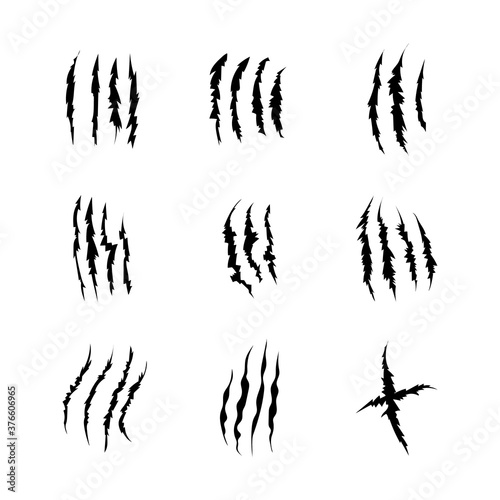 Vector set claw scratches.