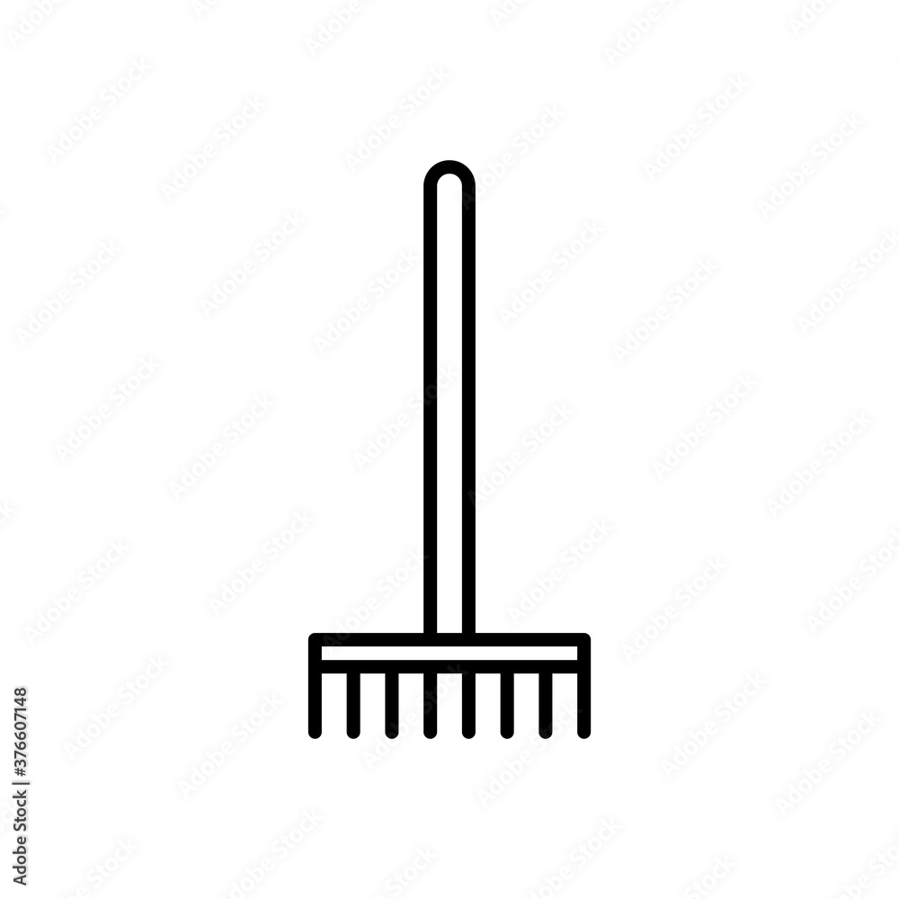 farm rake tool icon with line style vector for your web design farm rake tool icon with line style vector for your web design