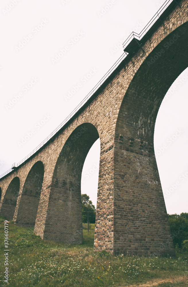 Fototapeta premium The great rail viaduct made from bricks