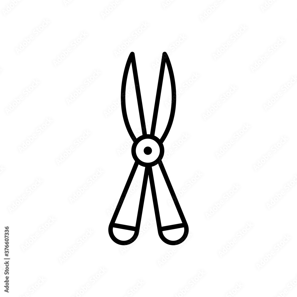 farmer scissors icon with outline style vector for your web design