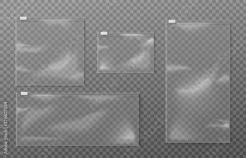 Set of zipper bag or ziplock templates realistic vector illustration isolated.