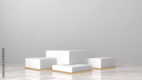 3d rendering of white marble and golden leaves on black marble background  minimal concept  blank space  luxury minimalist mockup   platform showcase product sale banner presentation cosmetic