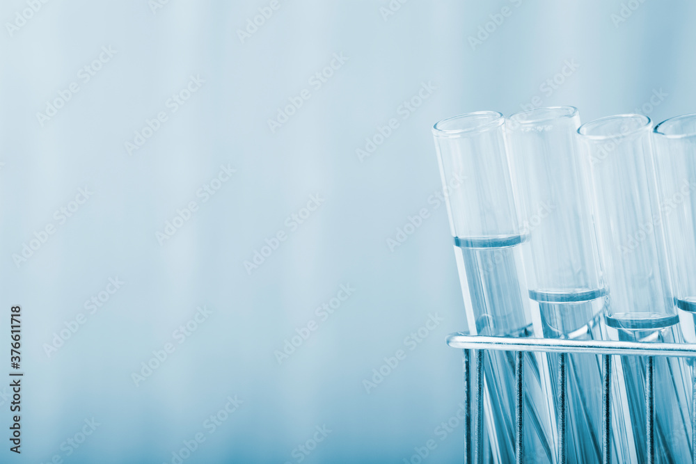 raw chemicals in the test tube to test an antiviral vaccine in the laboratory