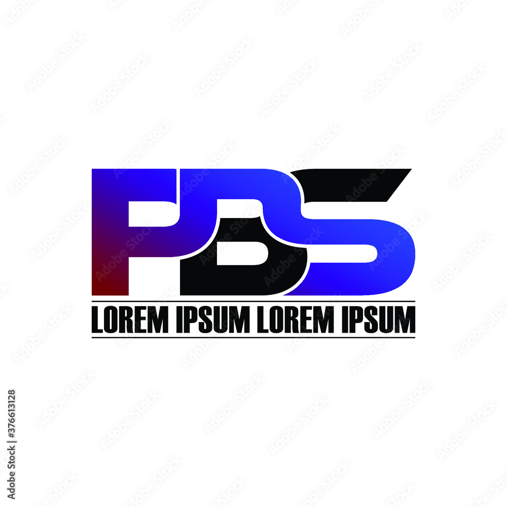 PBS letter monogram logo design vector