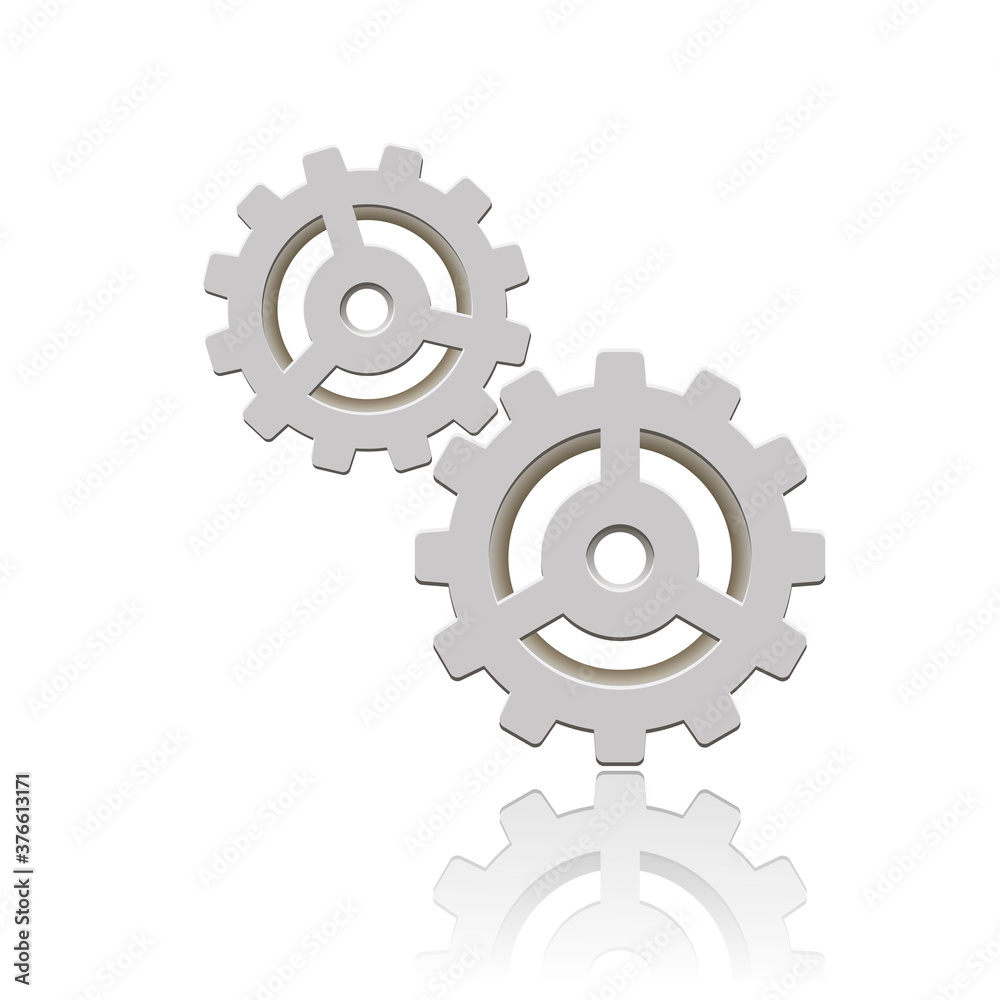 Gears with reflection. Vector icon. Mechanical gear. The image of the gear. Cogwheel gear Gears with reflection. Vector icon. Mechanical gear. The image of the gear. Cogwheel gear