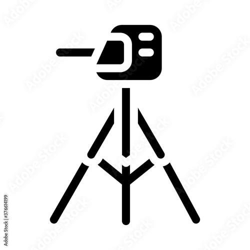 laser level measuring equipment glyph icon vector illustration