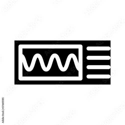 oscilloscope measuring equipment glyph icon vector illustration