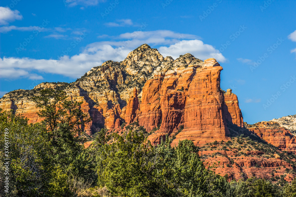 Red Rock Mountain Cliff In High Desert