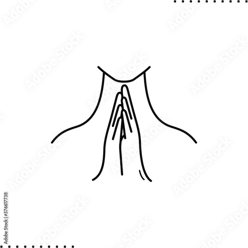 Feel grateful, forgiveness hands,  request vector icon in outline