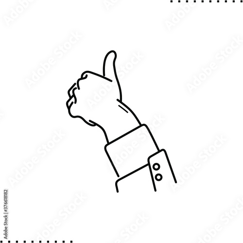 Agree, thumbs up vector icon in outline