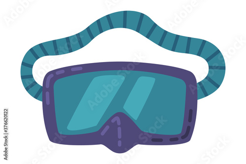 Scuba Diving Mask, Summer Vacation Accessory Cartoon Style Vector Illustration