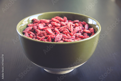 Goji berries in a bowl.