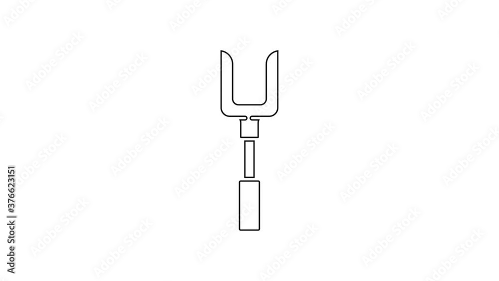 Black line Barbecue fork icon isolated on white background. BBQ fork sign. Barbecue and grill tool. 4K Video motion graphic animation. Black line Barbecue fork icon isolated on white background. BBQ fork sign. Barbecue and grill tool. 4K Video motion graphic animation.