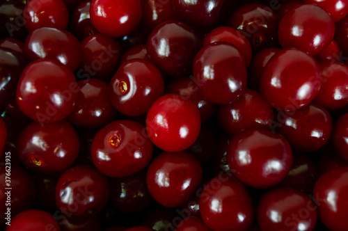 Background and texture of ripe cherries