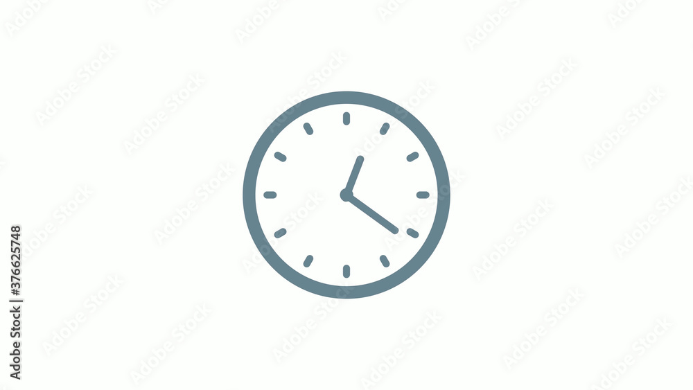 Aqua gray counting 12 hours clock icon on white background Aqua gray counting 12 hours clock icon on white background