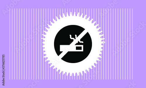 no smoking with star icon , vector symbol