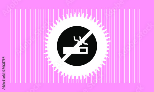 no smoking with star icon , vector symbol