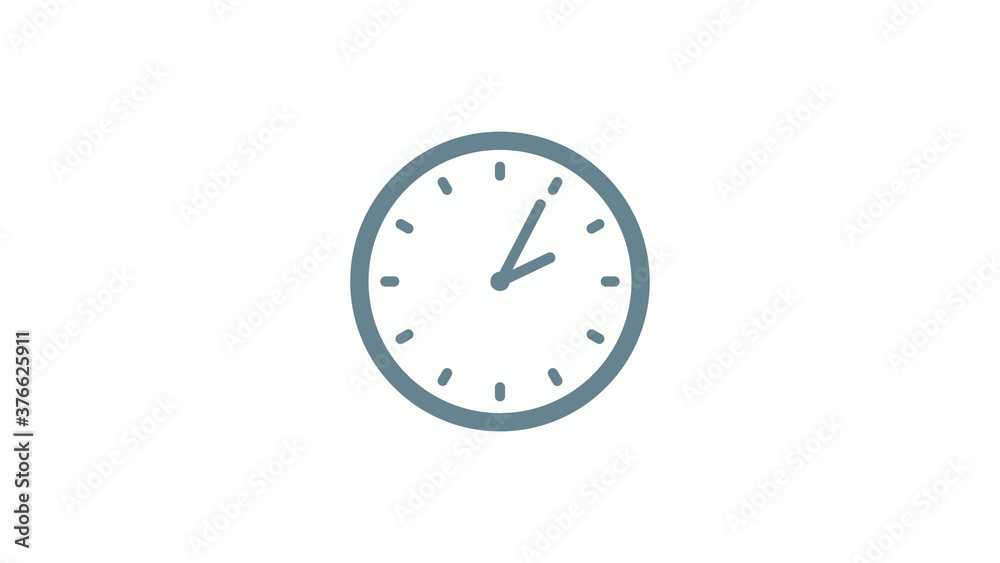 New aqua gray color counting down clock icon on white background New aqua gray color counting down clock icon on white background