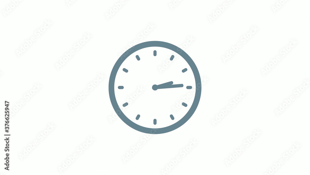 New aqua gray color counting down clock icon on white background New aqua gray color counting down clock icon on white background
