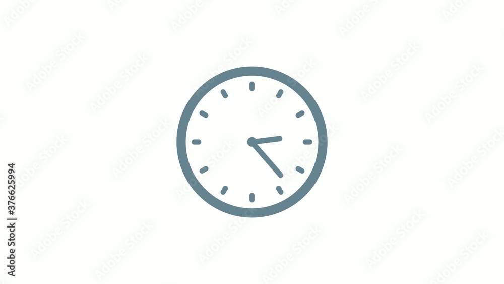 New aqua gray color counting down clock icon on white background New aqua gray color counting down clock icon on white background