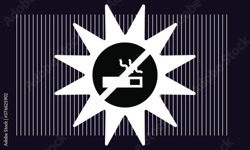 no smoking with star icon , vector symbol
