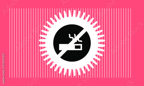 no smoking with star icon , vector symbol