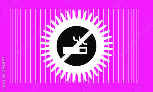 no smoking with star icon , vector symbol