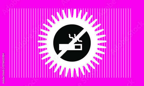 no smoking with star icon , vector symbol