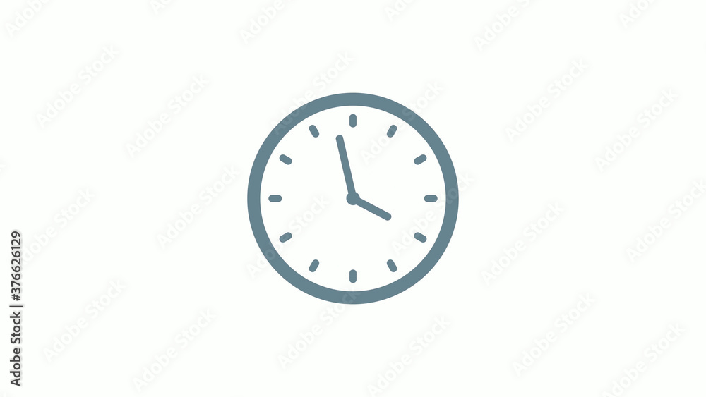 New aqua gray color counting down clock icon on white background New aqua gray color counting down clock icon on white background